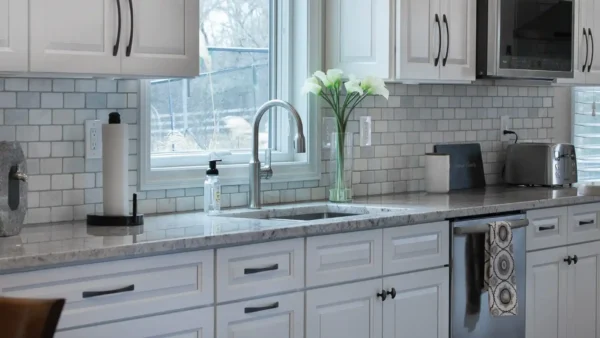 Gramercy White Kitchen Cabinets with countertops