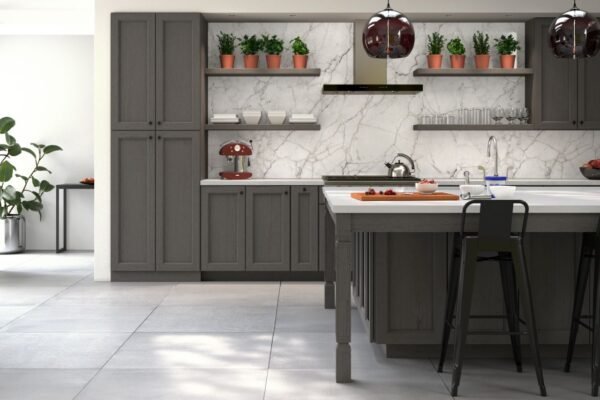 Midtown Grey Cabinets with White Countertop