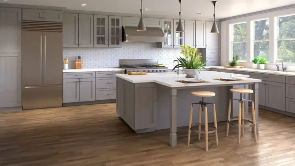 Nova Light Grey Cabinets with Flooring