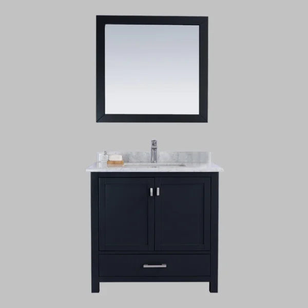 36 Inch Carmela Grey Bathroom Vanity with Marble Countertop