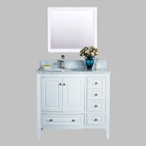 36 Inch Porto White Bathroom Vanity with Marble Countertop