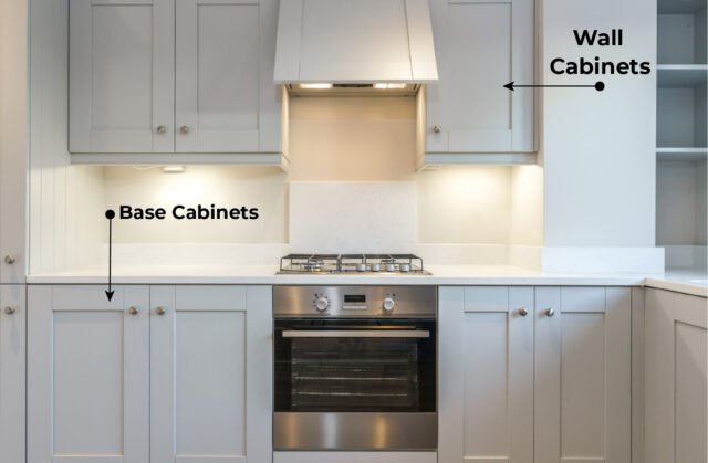 What is the difference between wall and base cabinets?