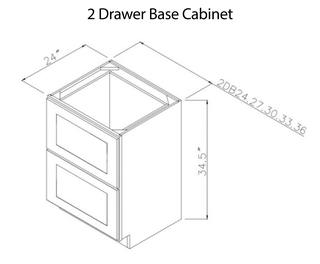 2 Drawer Base Cabinet