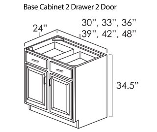 Base Cabinet 2 Drawer 2 Door