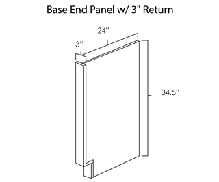 Base End Panel w 3 ReturnKraftsman