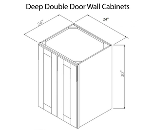 Deep Double Door Wall Cabinets Summit White Shaker