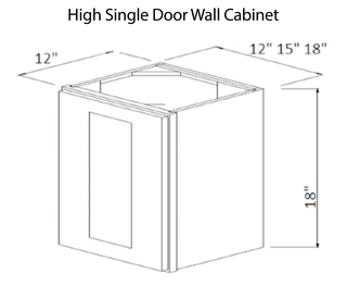 High Single Door Wall Cabinet Summit White Shaker