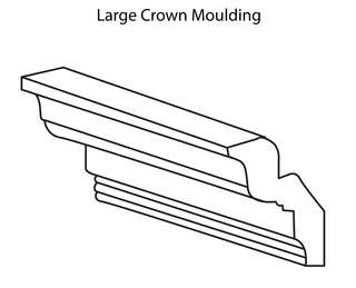 Large Cove Crown Moulding summit white shaker