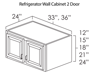 Refrigerator Wall Cabinet 2 Door Summit White Shaker