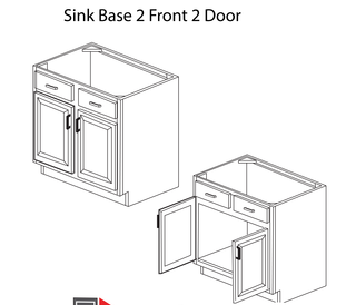 Sink Base 2 Front 2 Door Summit White Shaker