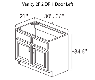 Vanity 2F 2 DR 1 Door Left Kraftsman Cabinetry