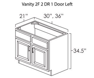 Vanity 2F 2 DR 1 Door Right Summit White Shaker
