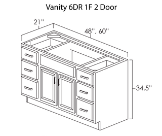 Vanity 6DR 1F 2 Door Kraftsman Cabinetry
