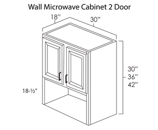 Wall Microwave Cabinet 2 Door Summit White Shaker
