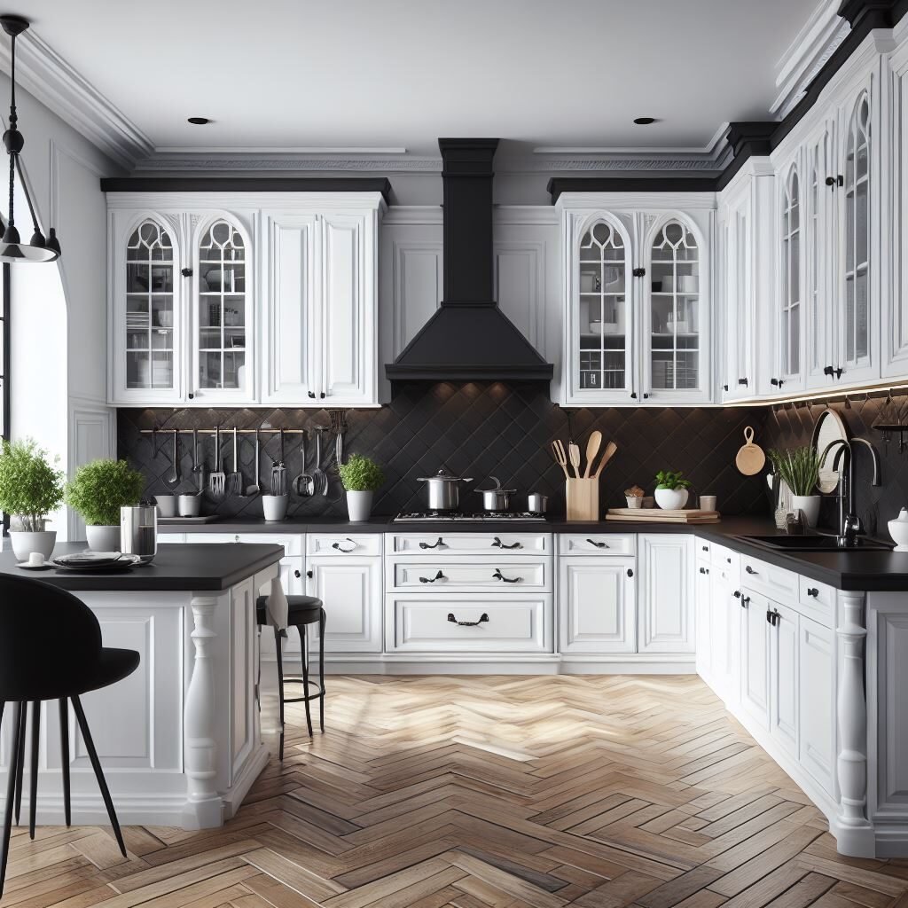 Beautiful White Kitchen Cabinets With Black Hardware in Columbus Ohio