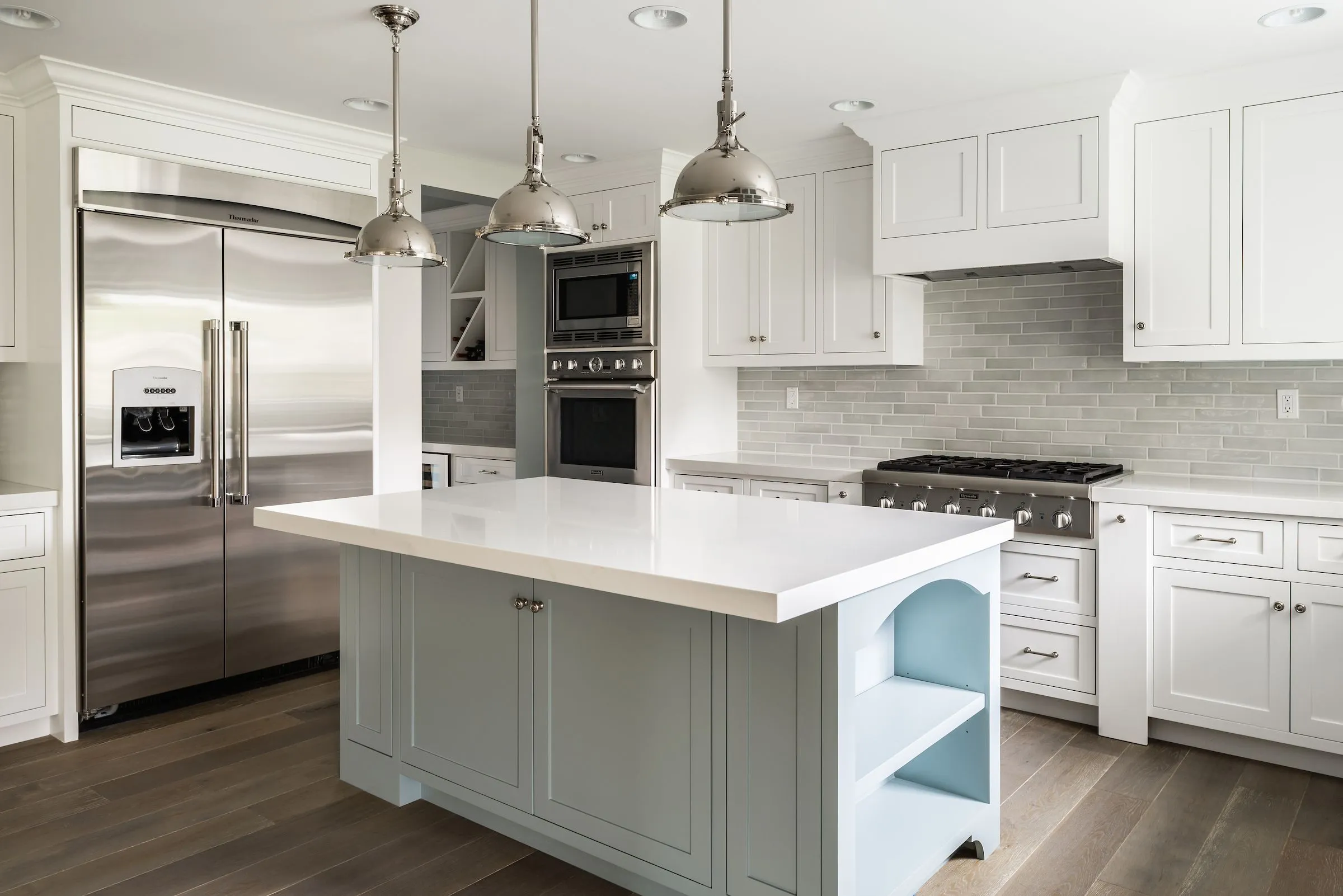 Kitchen Design Inspiration - Gray Floors and White Cabinets