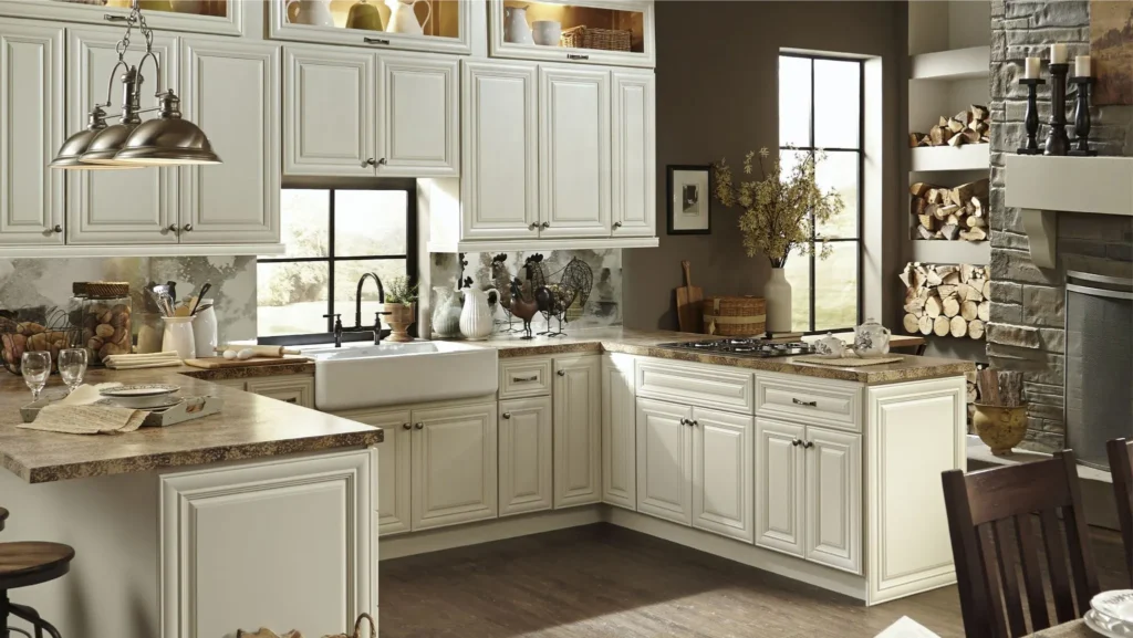 Raised Panel cream color kitchen cabinets door