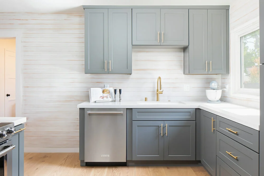 Shaker Style grey color kitchen cabinets