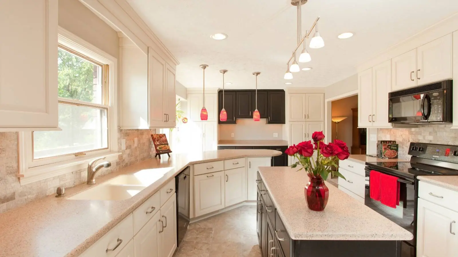 A photo of a kitchen with beautiful and durable countertops.
