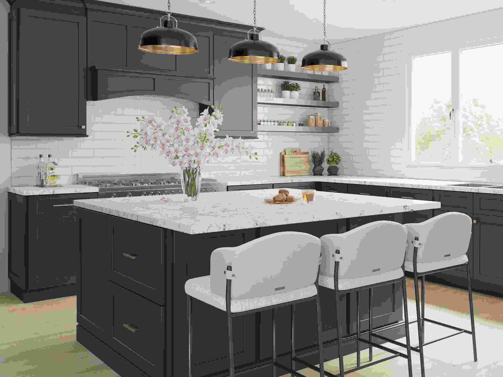 dark blue Kitchen Island Cabinets in Columbus Ohio