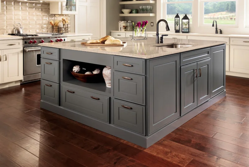 grey color Kitchen Island Cabinets in Columbus Ohio
