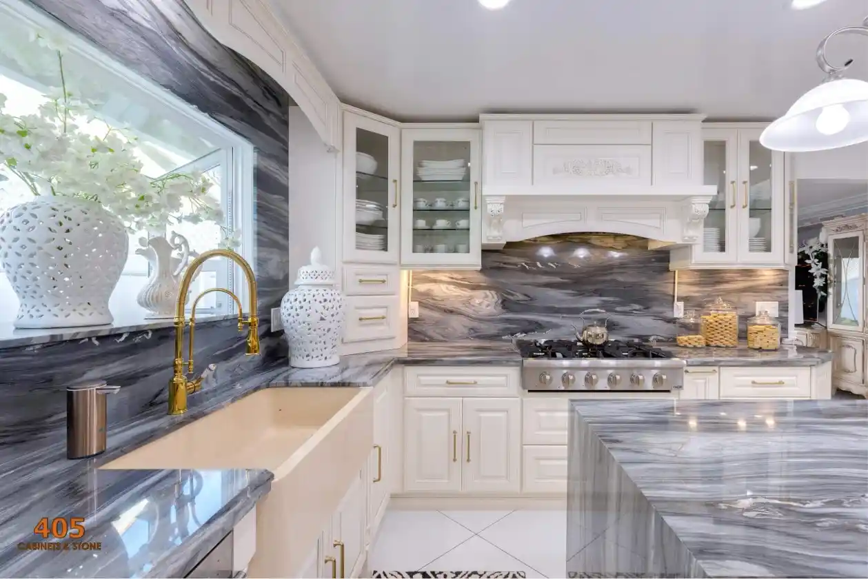 Dark Countertops With Light Cabinets