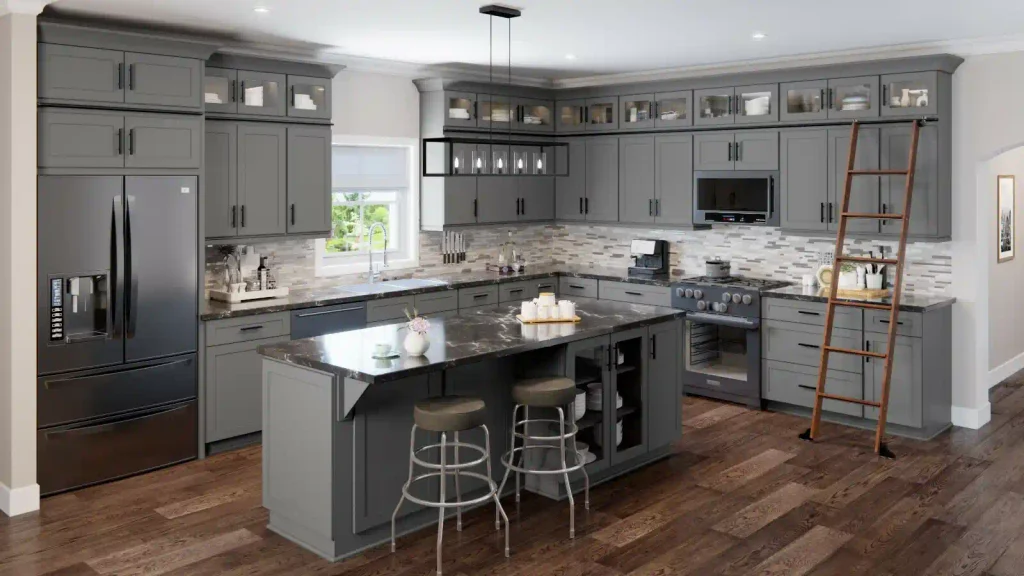 RTA Wood 10X10 Modern Shaker Grey Kitchen Cabinets